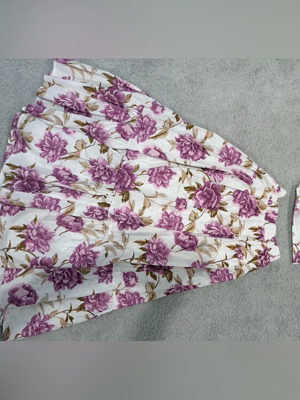 Abercrombie & Fitch White Skirt with Purple Floral Print